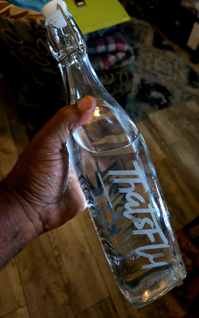 ThatsFly Apparel® 33oz Square Swing Top Glass Bottle