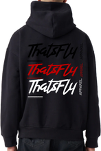 Load image into Gallery viewer, ThatsFly Apparel® &quot;Words to Live By&quot; Logo Oversized Hoodie Black/Black

