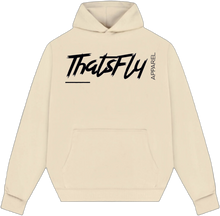 Load image into Gallery viewer, ThatsFly Apparel® Logo Heavyweight Oversized Hoodie  Cream/Black
