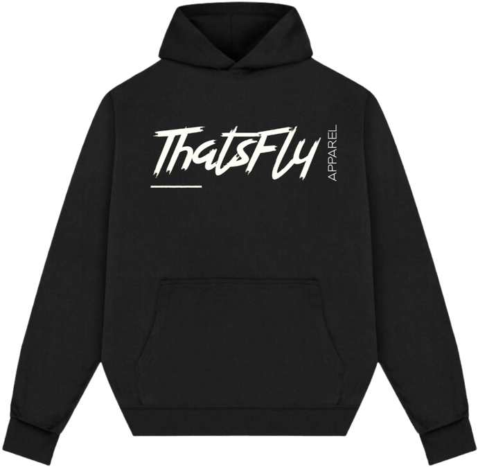 ThatsFly Apparel® Logo Oversized Hoodie Black/White