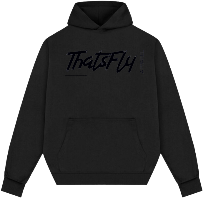 ThatsFly Apparel® Logo Oversized Hoodie Black/Black