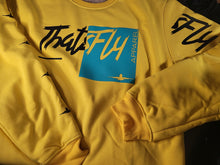 Load image into Gallery viewer, ThatsFly Apparel® Logo Sherpa Lined Yellow Sweatshirt
