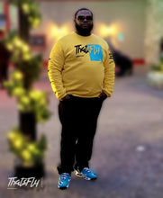 Load image into Gallery viewer, ThatsFly Apparel® Logo Sherpa Lined Yellow Sweatshirt
